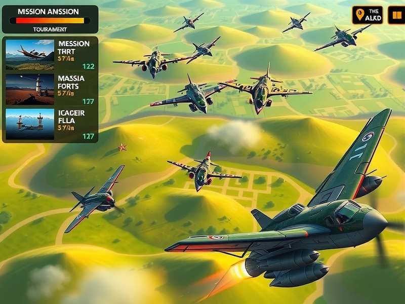 Mighty Vanguard Indian Skies gameplay screenshot showing aerial combat over Indian landscape