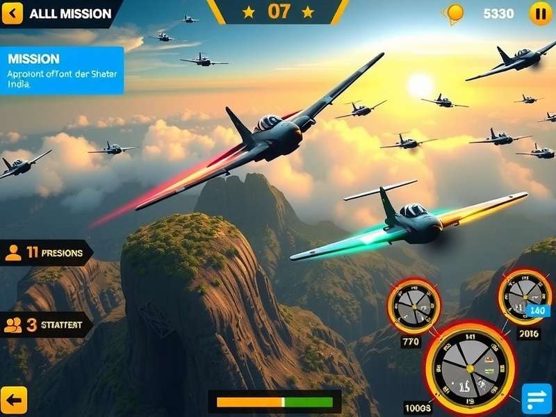 Mighty Vanguard Indian Skies mission selection screen showing various Indian locations